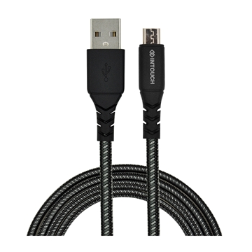 Picture of INTOUCH BLK MICRO USB TOUGH BRAIDED 3A 2M CBL BLK